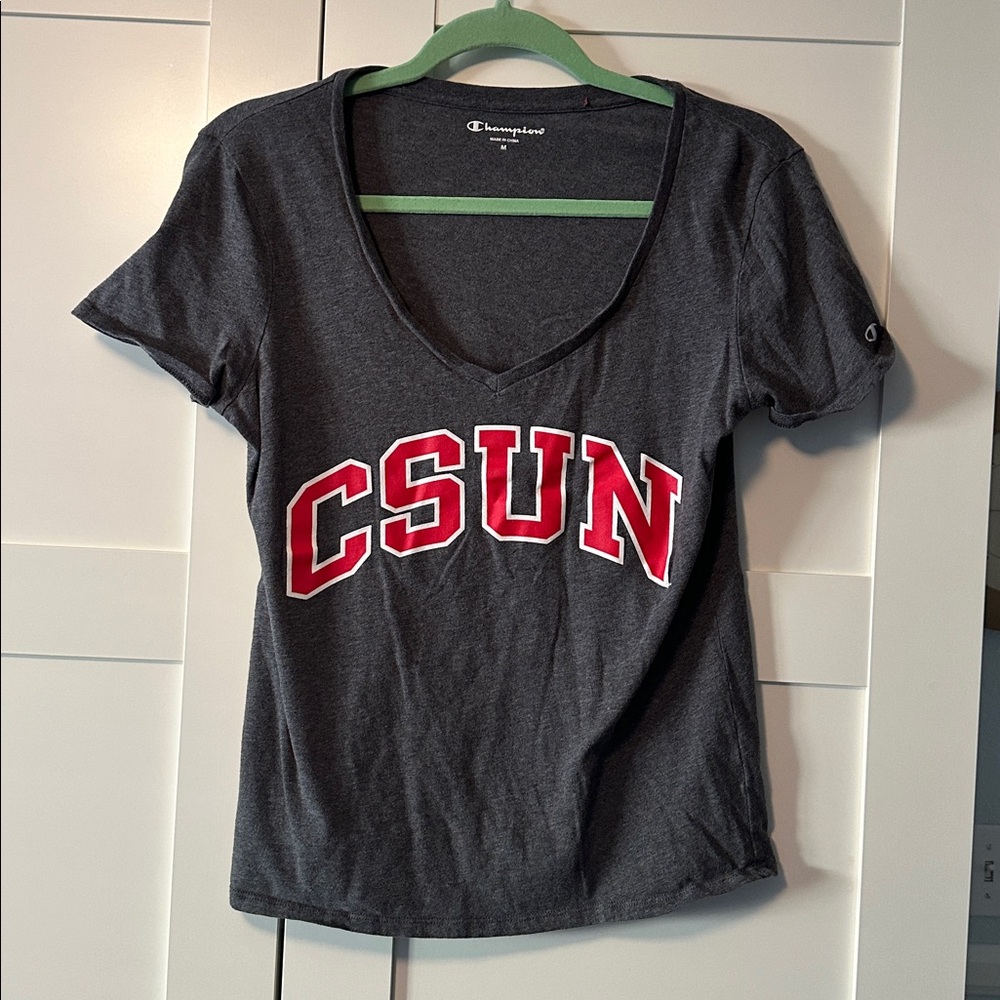 Champion Dark Gray T-Shirt with Red CSUN Logo